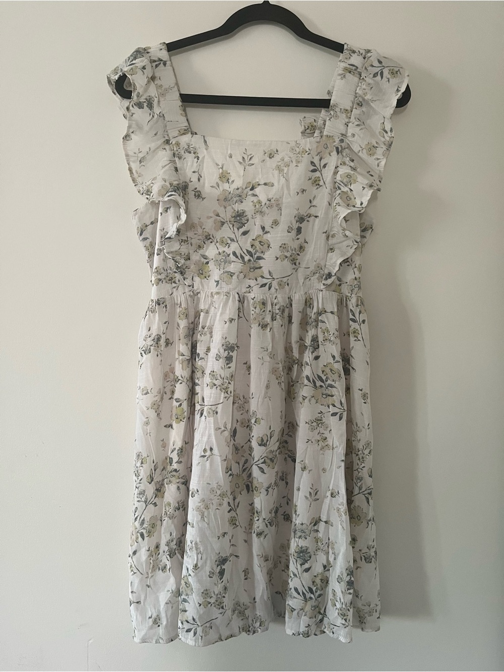 Wallflower White Floral Ruffle Mini Dress Large Cottagecore Coquette Summer